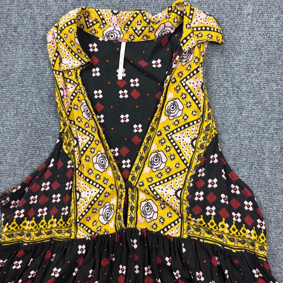 Free People Charlotte Sleeveless Printed Long Top Fall Colors Women's Large Boho - Picture 3 of 11